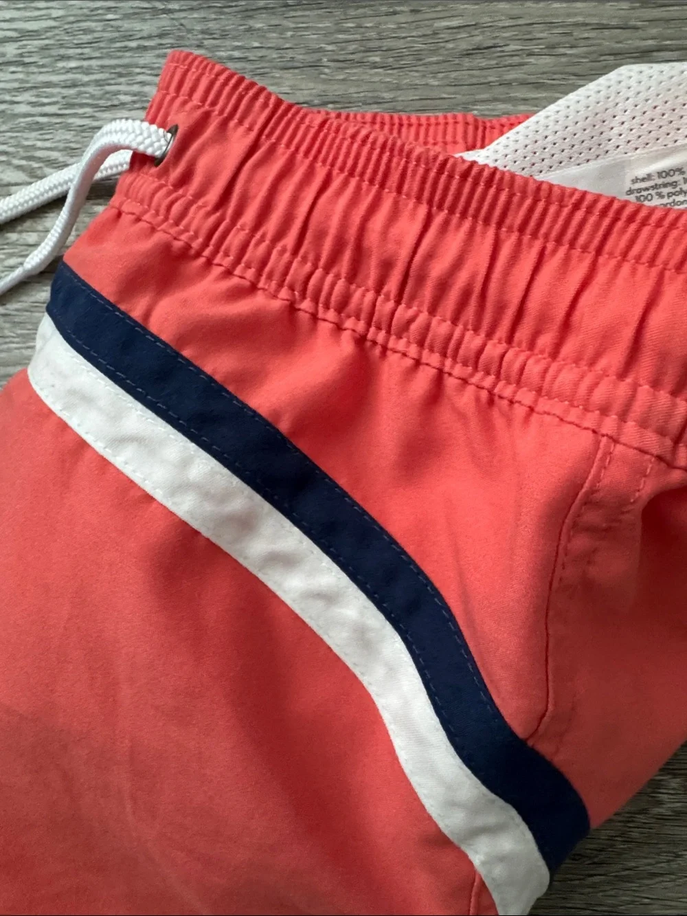 Carter's Coral Swim Trunks with Navy and White Stripes Size 3T